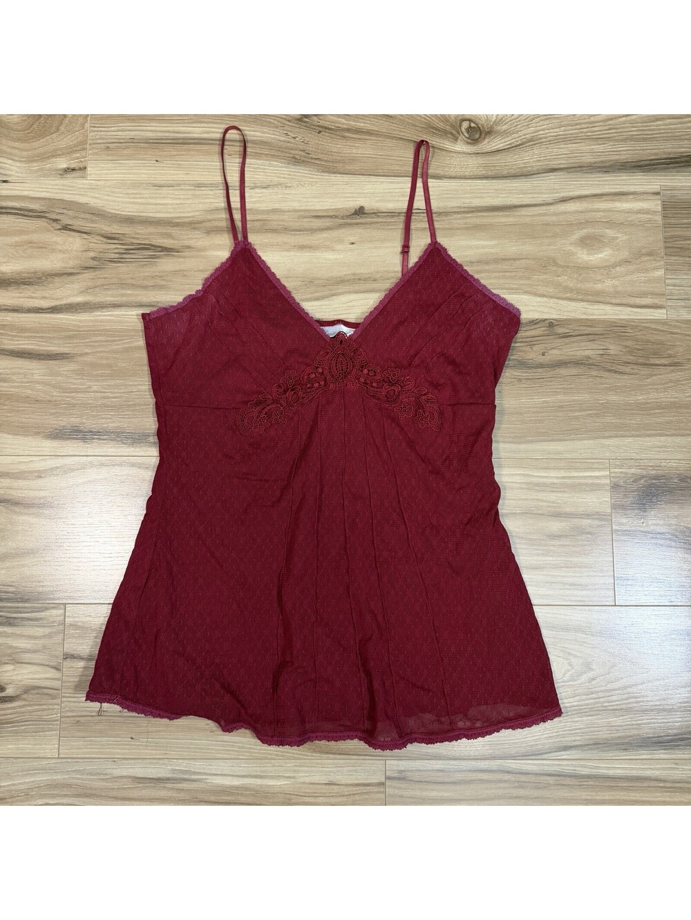 Red Mesh Embroidered Tank Top Whimsy Goth Glam 90s Y2K Fairycore Romantic Boho